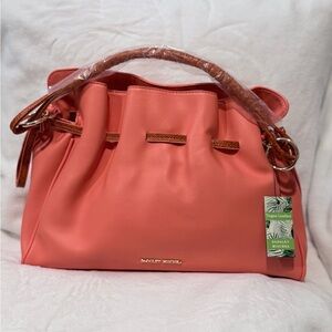 Coral Vegan Leather Handbag